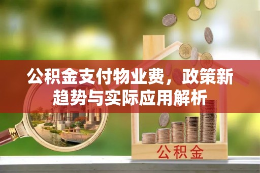 冬山公积金支付物业费，政策新趋势与实际应用解析