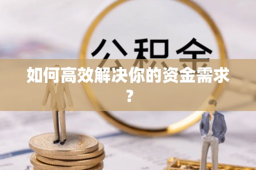 冬山如何高效解决你的资金需求？