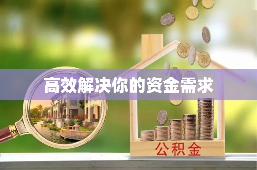 冬山高效解决你的资金需求