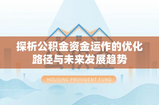 冬山探析公积金资金运作的优化路径与未来发展趋势