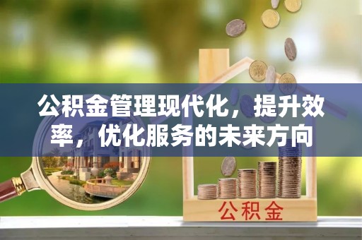 冬山公积金管理现代化，提升效率，优化服务的未来方向